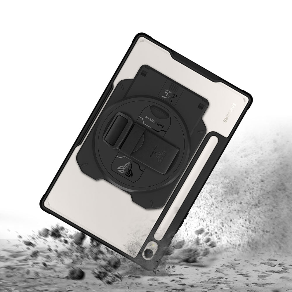 ARMOR-X Samsung Galaxy Tab S9 SM-X710 / X716 / X718 Healthcare &amp; Medical-Grade Ultra Slim 4 Corner Impact Protection Case. Shock-absorbing Air-Pillow technology reinforces all four corners to help protect your device from accidental bumps and everyday drops in demanding healthcare environments.