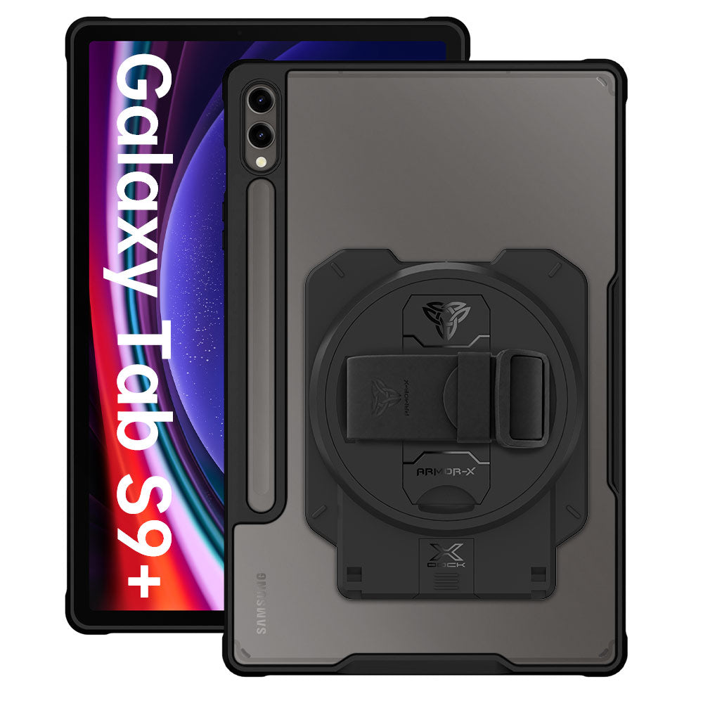 ARMOR-X Samsung Galaxy Tab S9+ S9 Plus SM-X810 / X816 / X818 Healthcare & Medical-Grade Ultra Slim 4 Corner Impact Protection Case with X-DOCK Modular Eco-System.