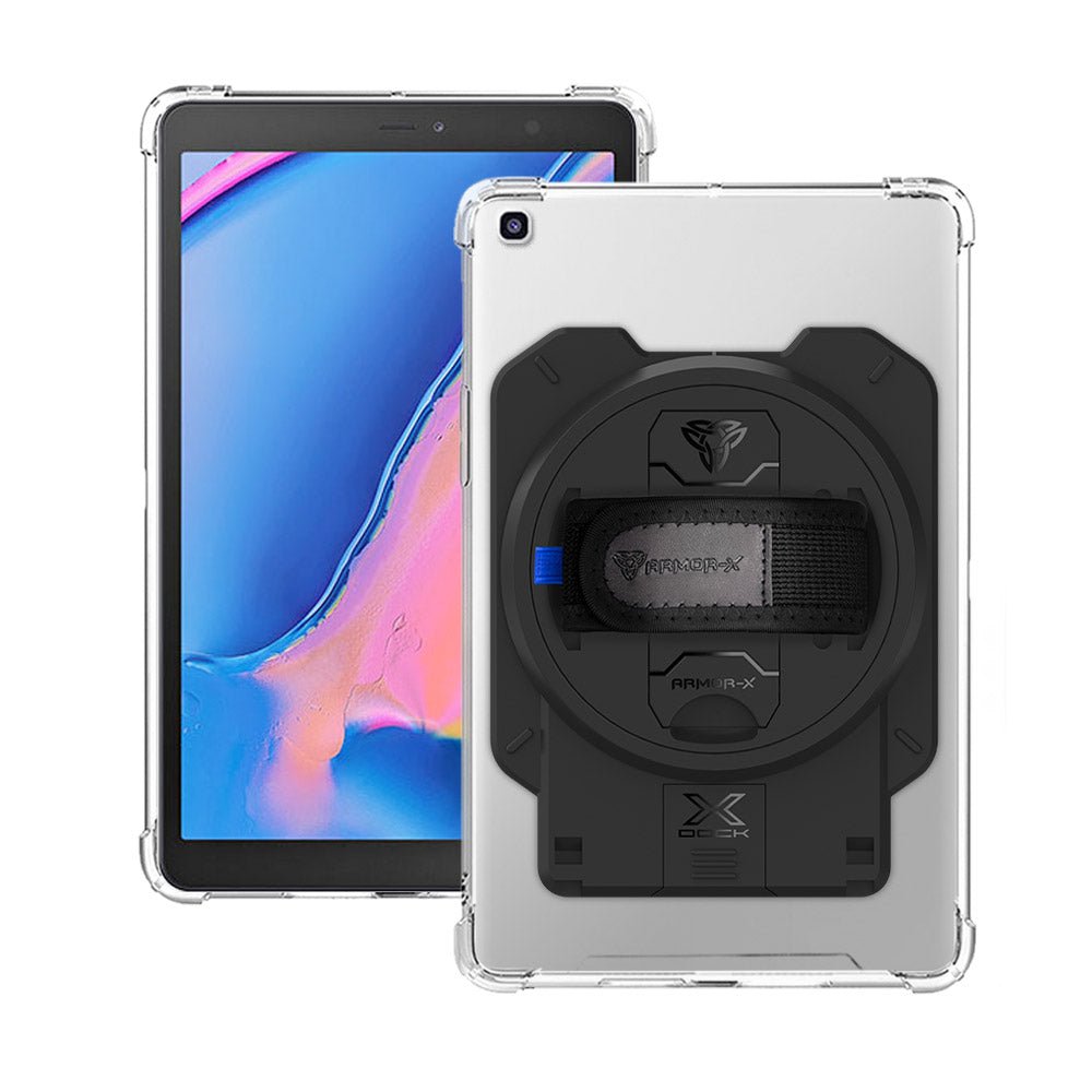 ARMOR-X Samsung Galaxy Tab A 8.0 & S Pen (2019) P200 P205 ultra slim 4 corner anti-impact tablet case with X-DOCK modular eco-system.