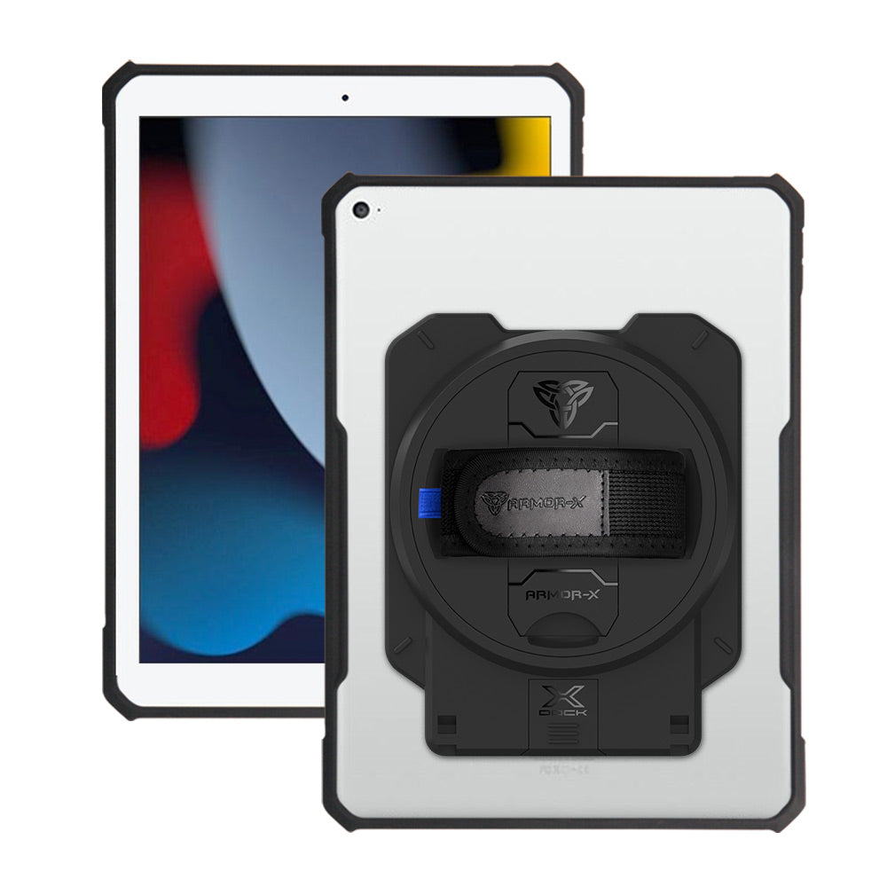 ARMOR-X iPad 10.2 (7th & 8th & 9th Gen.) 2019 / 2020 / 2021 ultra slim 4 corner anti-impact tablet case with X-DOCK modular eco-system.
