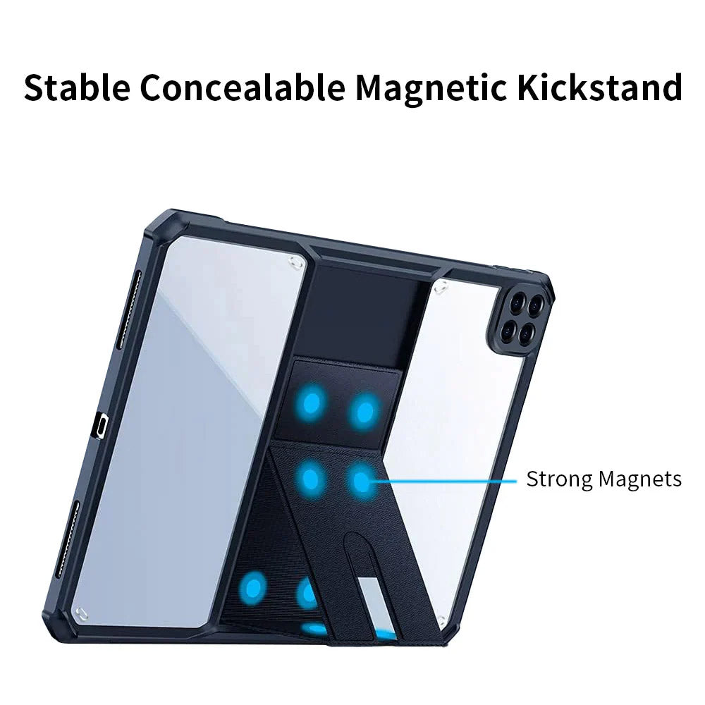 ARMOR-X Xiaomi Pad 6S Pro 12.4 shockproof case. Built-in magnetic kickstand easy to push out and back in.