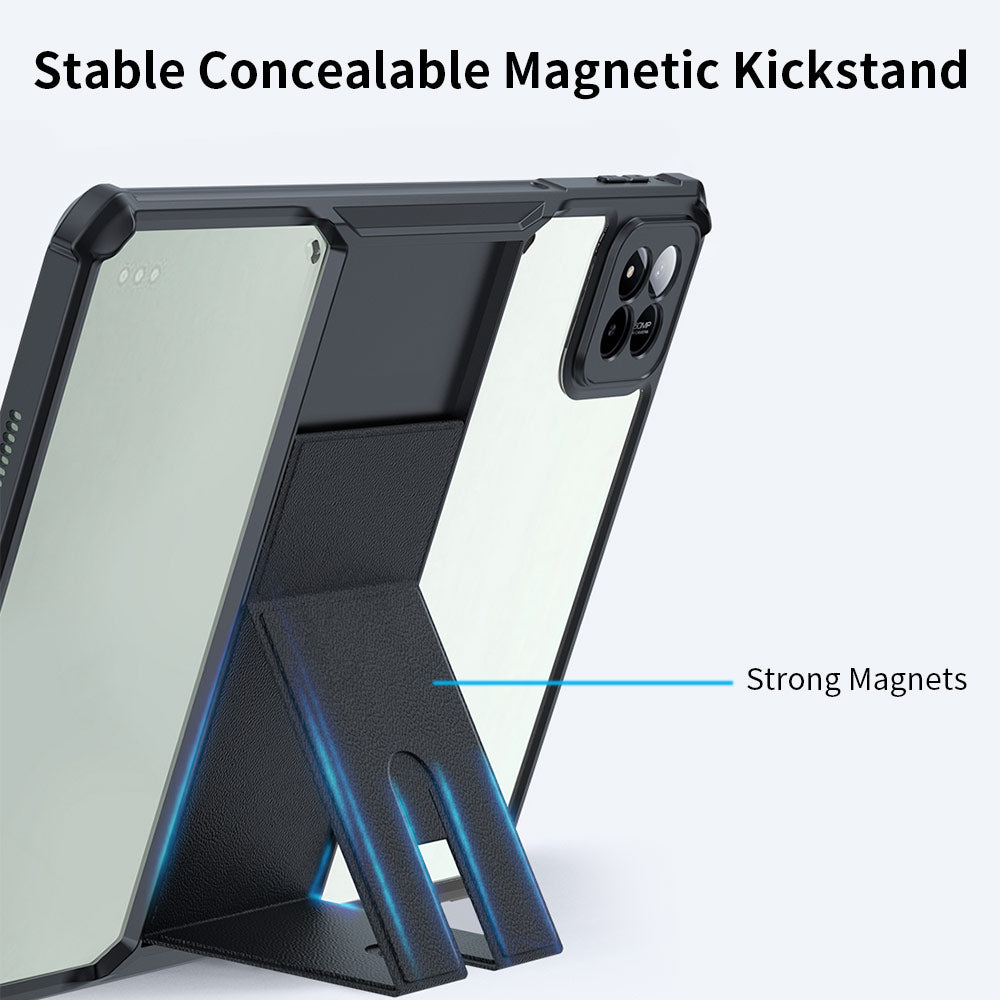 ARMOR-X Xiaomi Pad 7 / 7 Pro shockproof case. Built-in magnetic kickstand easy to push out and back in.