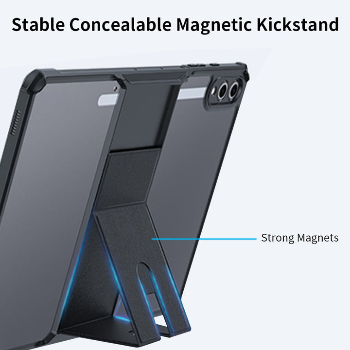 ARMOR-X Samsung Galaxy Tab S10+ S10 Plus SM-X820 / X826B shockproof case. Built-in magnetic kickstand easy to push out and back in.