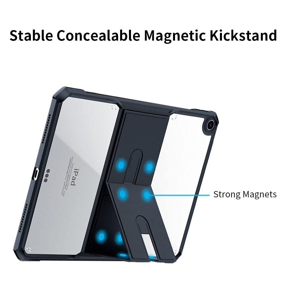 ARMOR-X iPad mini 5 / mini 4 shockproof case. Built-in magnetic kickstand easy to push out and back in.