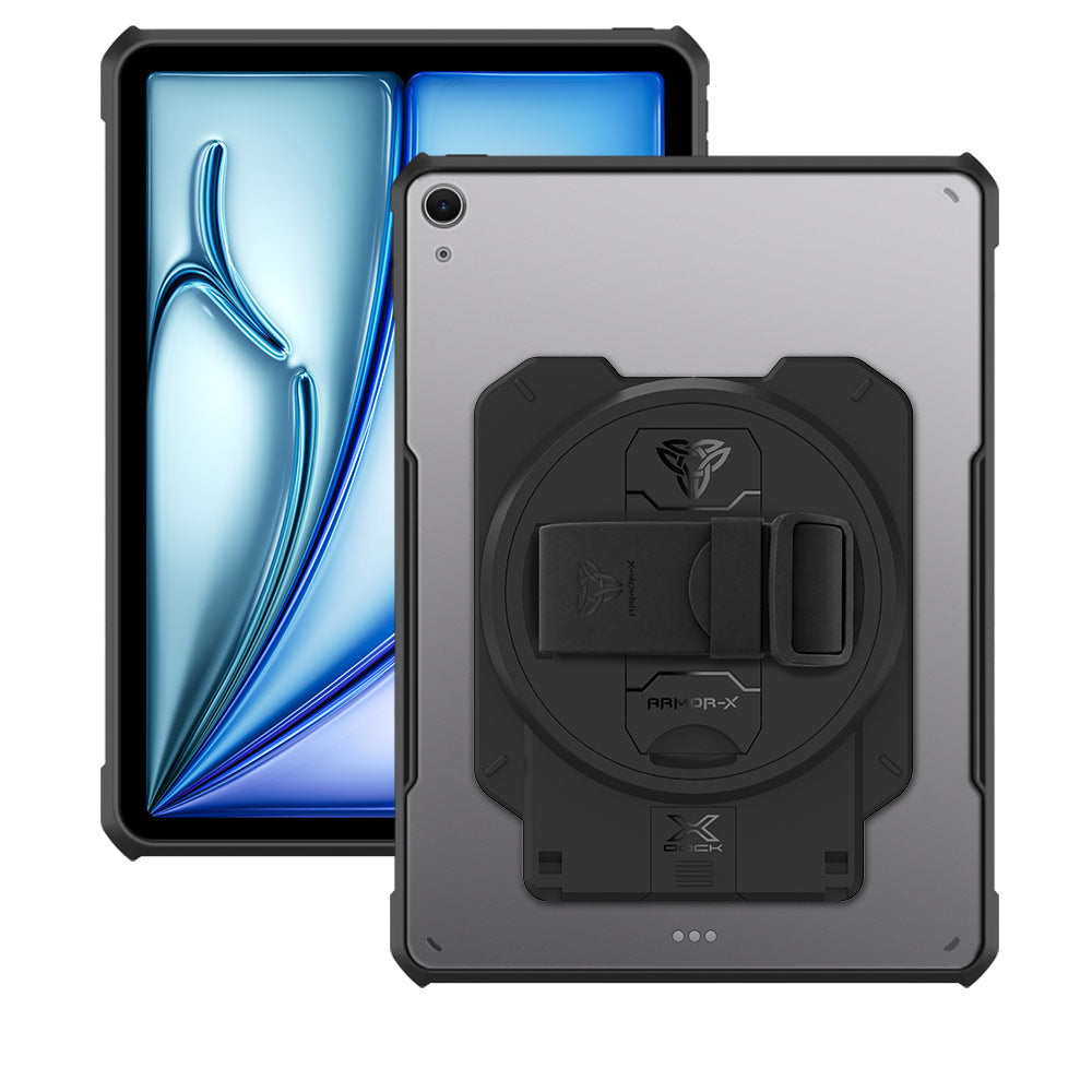 ARMOR-X iPad Air 11 (M2) / (M3) / (M4) Healthcare &amp; Medical-Grade Ultra Slim 4 Corner Impact Protection Case with X-DOCK Modular Eco-System.