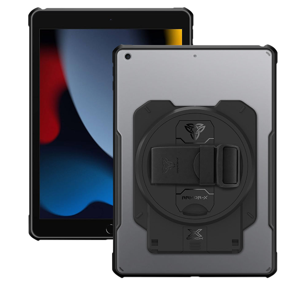 ARMOR-X iPad 10.2 (7th &amp; 8th &amp; 9th Gen.) 2019 / 2020 / 2021 Healthcare &amp; Medical-Grade Ultra Slim 4 Corner Impact Protection Case with X-DOCK Modular Eco-System.