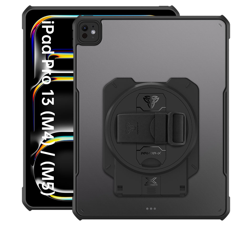 ARMOR-X iPad Pro 13 (M4) / (M5) Healthcare &amp; Medical-Grade Ultra Slim 4 Corner Impact Protection Case with X-DOCK Modular Eco-System.