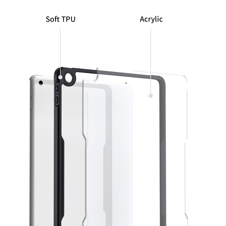 ARMOR-X Samsung Galaxy Tab A7 Lite SM-T225 / SM-T220 / SM-T225N / SM-T227U ultra slim 4 corner Anti-impact tablet case. Clear premium-acrylic back with soft TPU bumper frame.