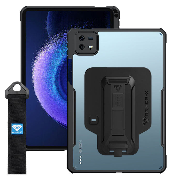 DXS-Mi-PAD6 | Xiaomi Pad 6 / 6 Pro | Ultra slim 4 corner Anti-impact tablet case with hand strap kick-stand & X-Mount