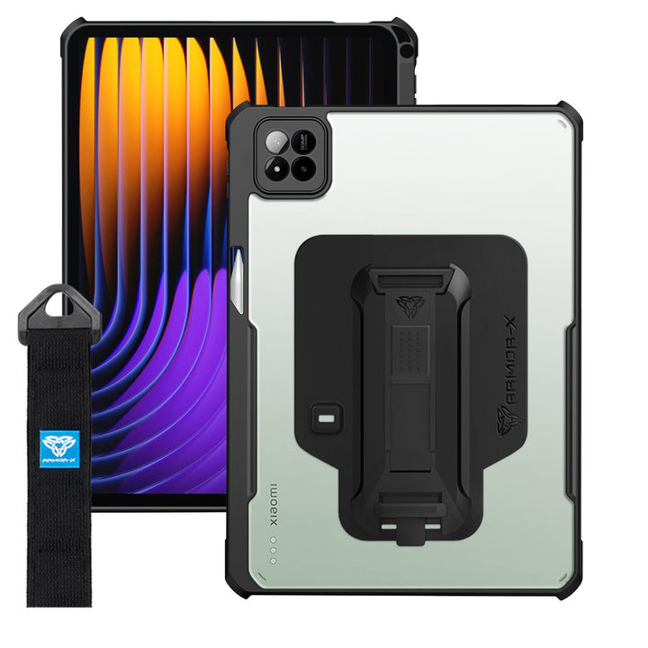 DXS-Mi-PAD7 | Xiaomi Pad 7 / 7 Pro | Ultra slim 4 corner Anti-impact tablet case with hand strap kick-stand & X-Mount