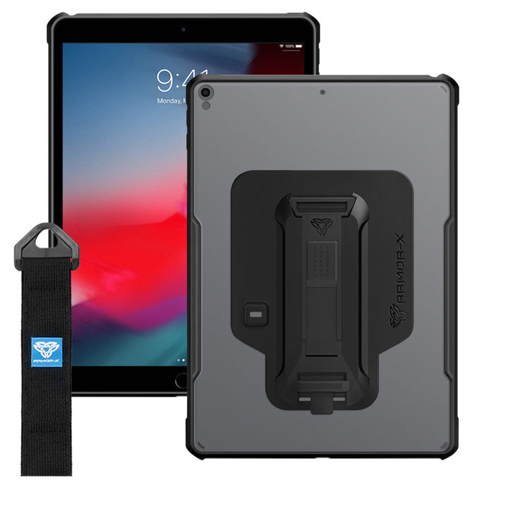 DXS-iPad-PR3 | iPad air (3rd Gen.) 2019 | Ultra slim 4 corner Anti-impact tablet case with hand strap kick-stand & X-Mount
