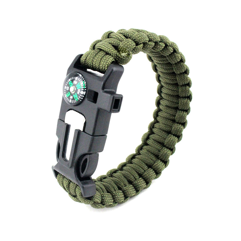 Flint Fire Starter 5in1 Survival Paracord Bracelet Whistle Compass Gear  Tool Kit - ladyfuschia