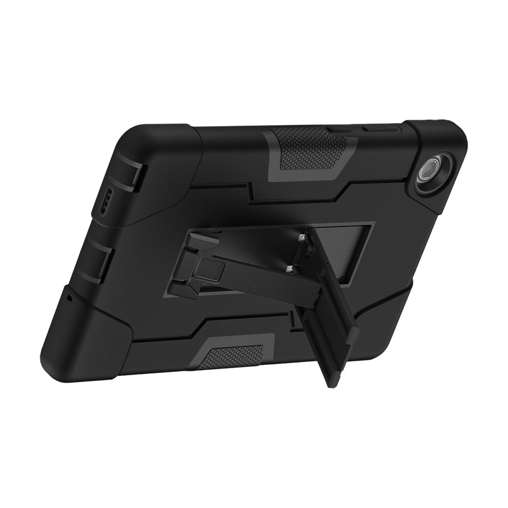 ARMOR-X Lenovo Tab K9 / Lenovo Tab One TB305 shockproof case, impact protection cover with kick stand. Hand free typing, drawing, video watching.