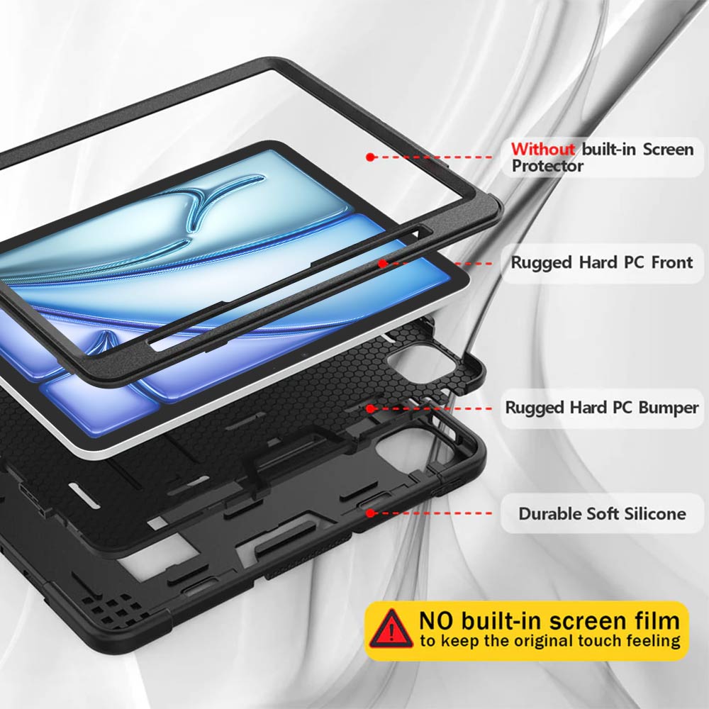 ARMOR-X iPad Air 11 ( M2 ) shockproof case. Upgraded 3-in-1 shockproof design.