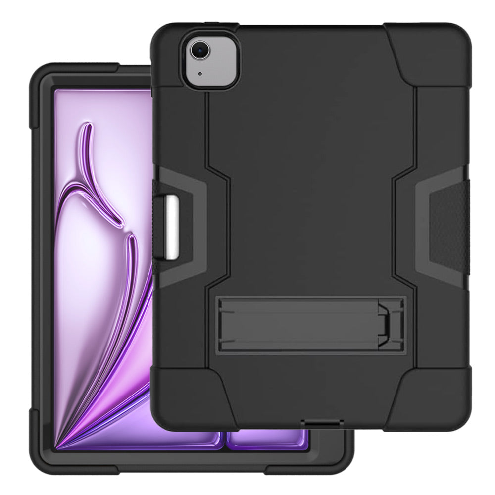 ARMOR-X iPad Air 13 ( M2 ) shockproof case, impact protection cover with kick stand. Rugged case with kick stand.