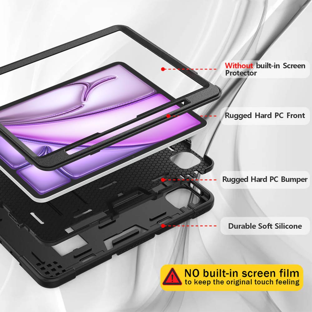 ARMOR-X iPad Air 13 ( M2 ) shockproof case, impact protection cover. Ultra 3 layers impact resistant design.
