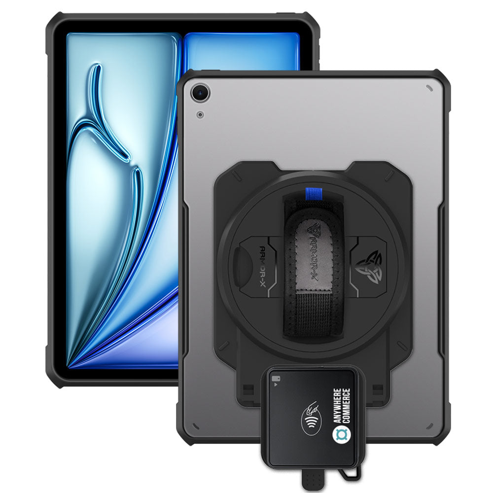 EX2-DAN-iPad-A4 | iPad Air 11 (M2) / (M3) | Ultra Slim 4 Corner Anti-Impact Tablet Case With AnywhereCommerce Walker C3X Credit Card Reader Holder Supports Apple Pencil Pro Wireless Charging