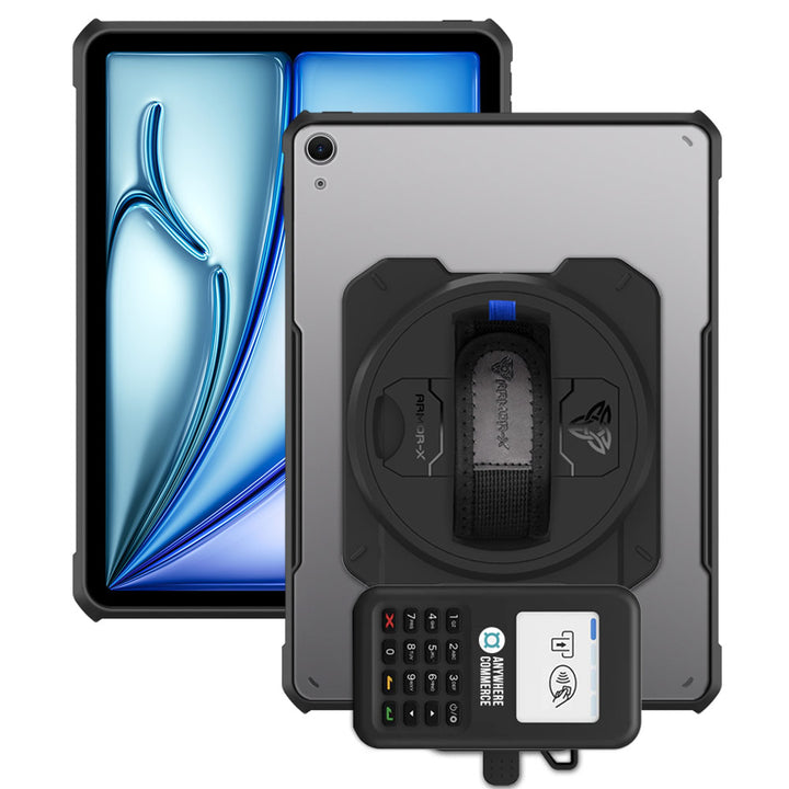 EX2-DAN-iPad-A4 | iPad Air 4 2020 / iPad Air 5 2022 | Ultra Slim 4 Corner Anti-Impact Tablet Case With AnywhereCommerce Nomad WP3 Credit Card Reader Holder Supports Apple Pencil 2 Wireless Charging