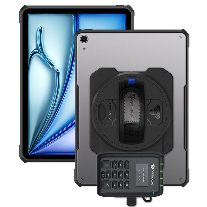 EX2-DAN-iPad-A4 | iPad Air 11 (M2) / (M3) | Ultra Slim 4 Corner Anti-Impact Tablet Case With Barclaycard Card Reader Holder Supports Apple Pencil Pro Wireless Charging