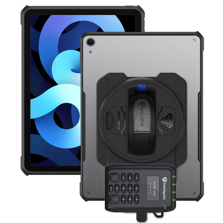 EX2-DAN-iPad-A4 | iPad Air 4 2020 / iPad Air 5 2022 | Ultra Slim 4 Corner Anti-Impact Tablet Case With Barclaycard Card Reader Holder Supports Apple Pencil 2 Wireless Charging