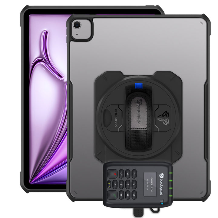 EX2-DAN-iPad-A6 | iPad Air 13 (M2) / (M3) | Ultra Slim 4 Corner Anti-Impact Tablet Case With Barclaycard Card Reader Holder Supports Apple Pencil Pro Wireless Charging