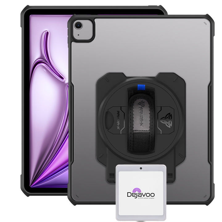 EX2-DAN-iPad-A6 | iPad Air 13 (M2) / (M3) | Ultra Slim 4 Corner Anti-Impact Tablet Case With dejavoo P12 mPOS PIN Pad Card Reader Holder Supports Apple Pencil Pro Wireless Charging