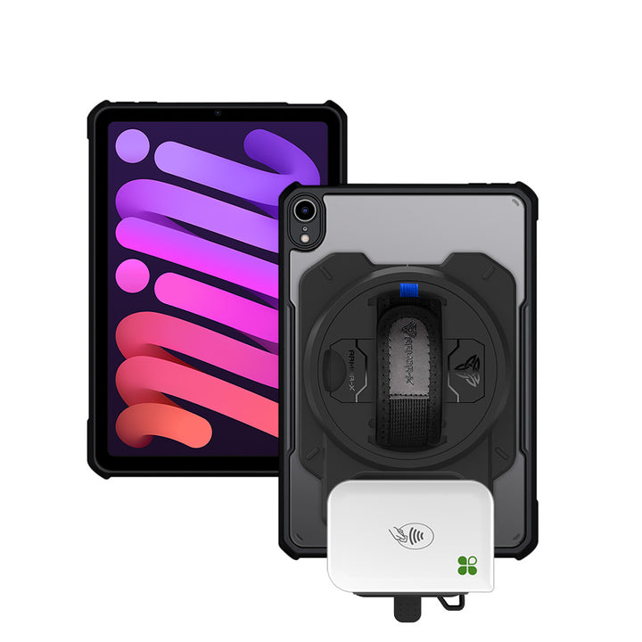 EX2-DAN-iPad-M6 | iPad mini (A17 Pro) | Ultra Slim 4 Corner Anti-Impact Tablet Case With Clover Go Card Reader Holder Supports Apple Pencil Pro Wireless Charging