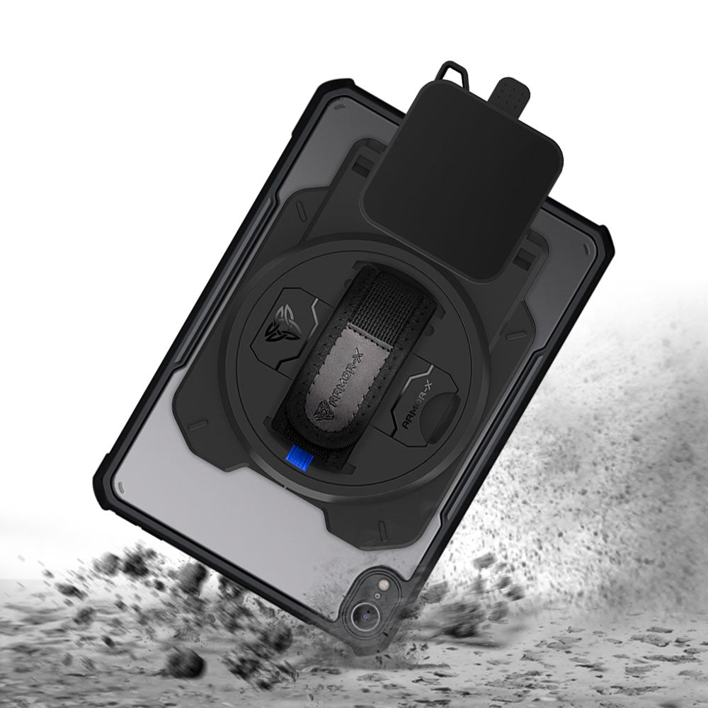 EX2-DAN-iPad-M6 | iPad mini (A17 Pro) | Ultra Slim 4 Corner Anti-Impact Tablet Case With Magtek DynaFlex II Go Card Reader Holder Supports Apple Pencil Pro Wireless Charging