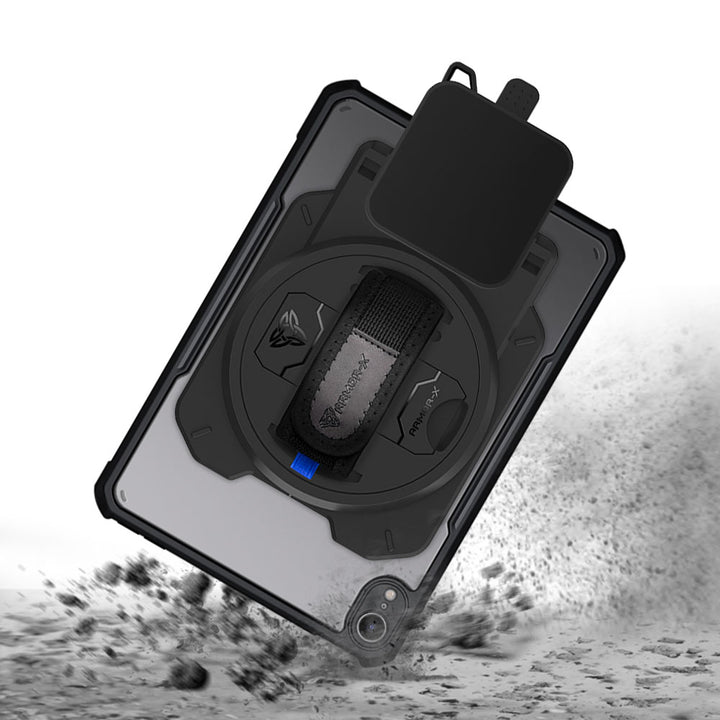 EX2-DAN-iPad-M6 | iPad mini (A17 Pro) | Ultra Slim 4 Corner Anti-Impact Tablet Case With Magtek DynaFlex II Go Card Reader Holder Supports Apple Pencil Pro Wireless Charging