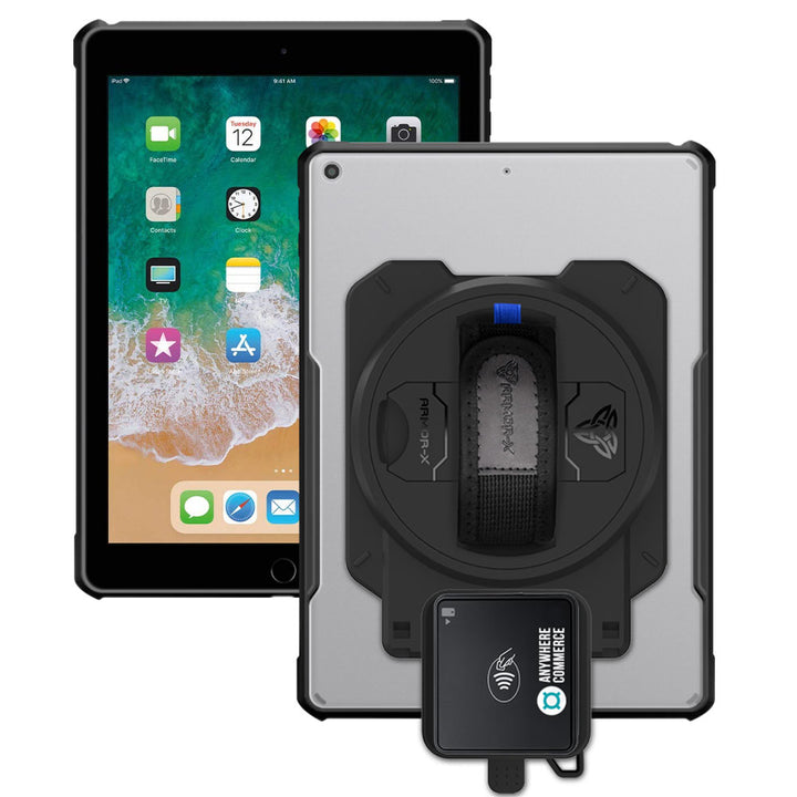 EX2-DAN-iPad-N2 | iPad 9.7 ( 5th / 6th Gen.) 2017 / 2018 | Ultra Slim 4 Corner Anti-Impact Tablet Case With AnywhereCommerce Walker C3X Credit Card Reader Holder