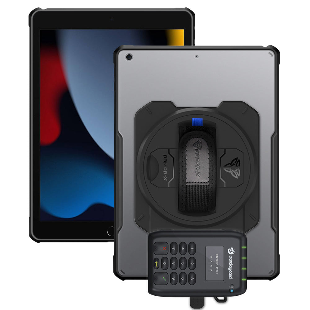 EX2-DAN-iPad-N3 | iPad 10.2 (7th & 8th & 9th Gen.) 2019 / 2020 / 2021 | Ultra Slim 4 Corner Anti-Impact Tablet Case With Barclaycard Card Reader Holder