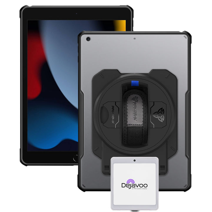EX2-DAN-iPad-N3 | iPad 10.2 (7th &amp; 8th &amp; 9th Gen.) 2019 / 2020 / 2021 | Ultra Slim 4 Corner Anti-Impact Tablet Case With dejavoo P12 mPOS PIN Pad Card Reader Holder