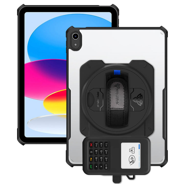 EX2-DAN-iPad-N5 | iPad 11-Inch (11th Gen / A16) | Ultra Slim 4 Corner Anti-Impact Tablet Case With Grafterr Go BBPOS WisePad 3 Card Reader Holder