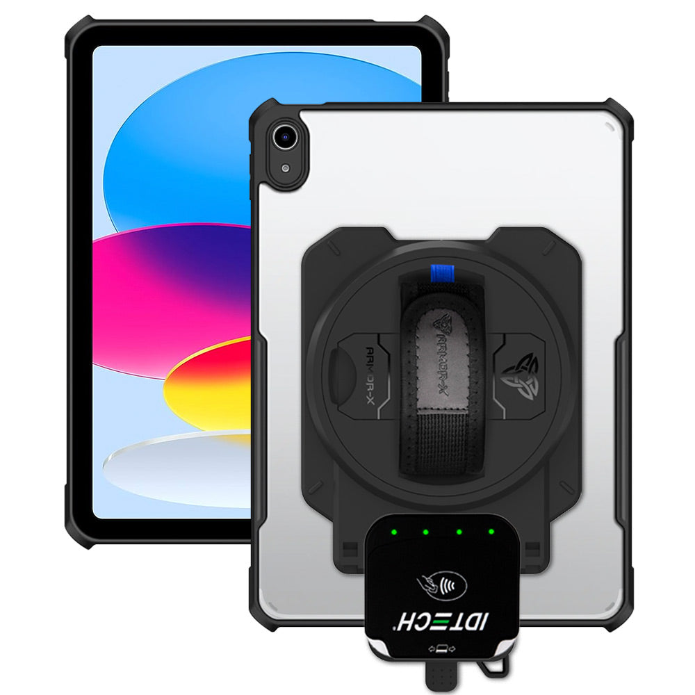 EX2-DAN-iPad-N5 | iPad 11-Inch (11th Gen / A16) | Ultra Slim 4 Corner Anti-Impact Tablet Case With dejavoo P12 mPOS PIN Pad Card Reader Holder