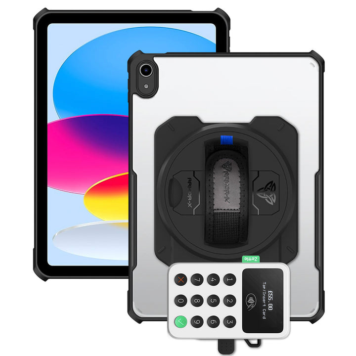 EX2-DAN-iPad-N5 | iPad 10.9 (10th Gen.) | Ultra Slim 4 Corner Anti-Impact Tablet Case With Zettle Card Reader 2 Holder