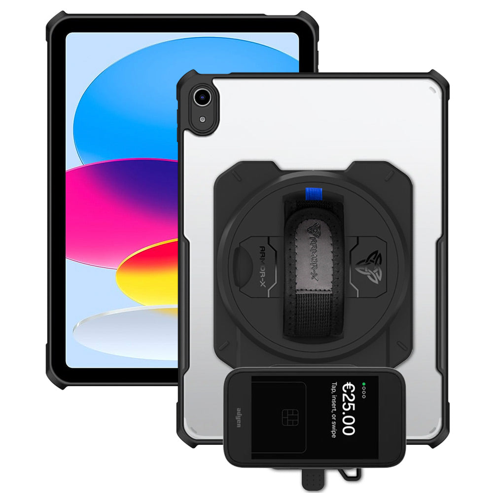 EX2-DAN-iPad-N5 | iPad 10.9 (10th Gen.) | Ultra Slim 4 Corner Anti-Impact Tablet Case With Adyen AMS1 Card Reader Holder