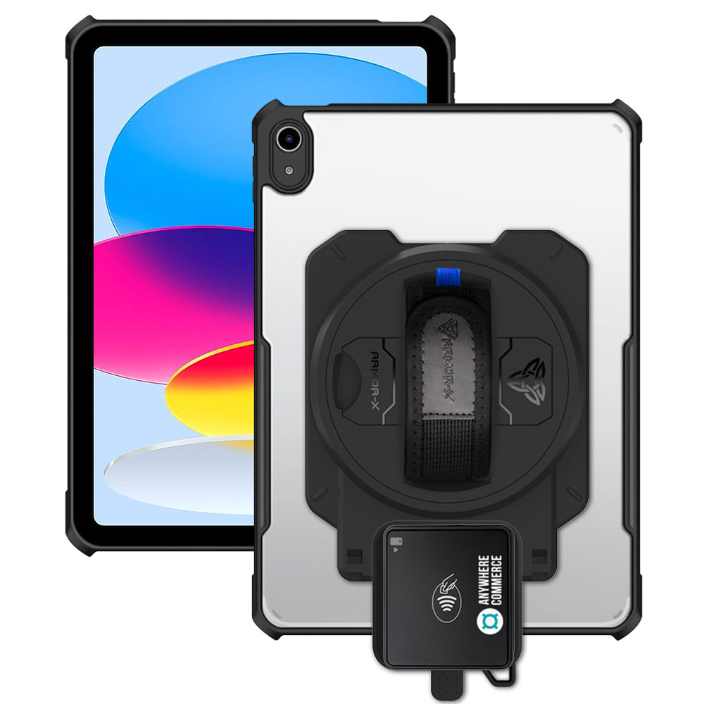 EX2-DAN-iPad-N5 | iPad 10.9 (10th Gen.) | Ultra Slim 4 Corner Anti-Impact Tablet Case With AnywhereCommerce Walker C3X Credit Card Reader Holder