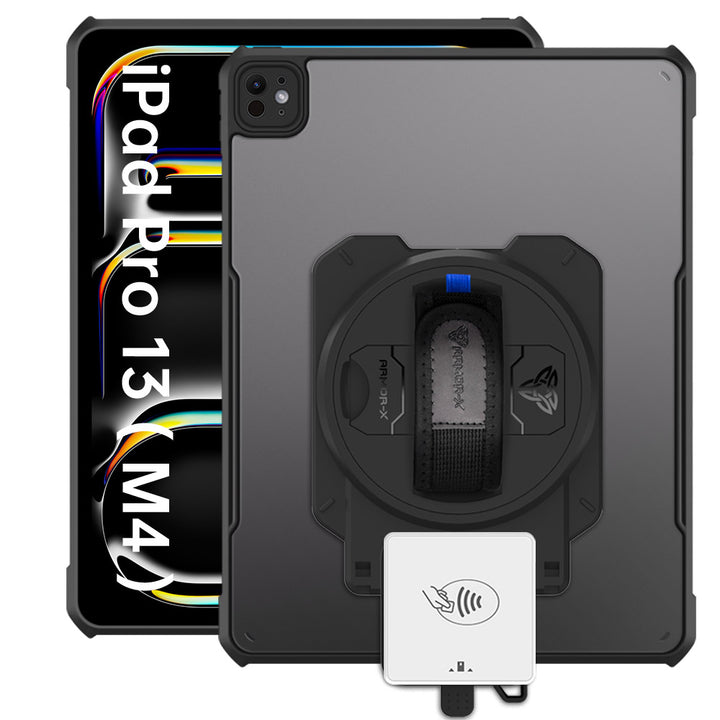 EX2-DAN-iPad-PR10 | iPad Pro 13 ( M4 ) | Ultra Slim 4 Corner Anti-Impact Tablet Case With Payanywhere 3-in-1 Credit Card Reader Holder Supports Apple Pencil Pro Wireless Charging