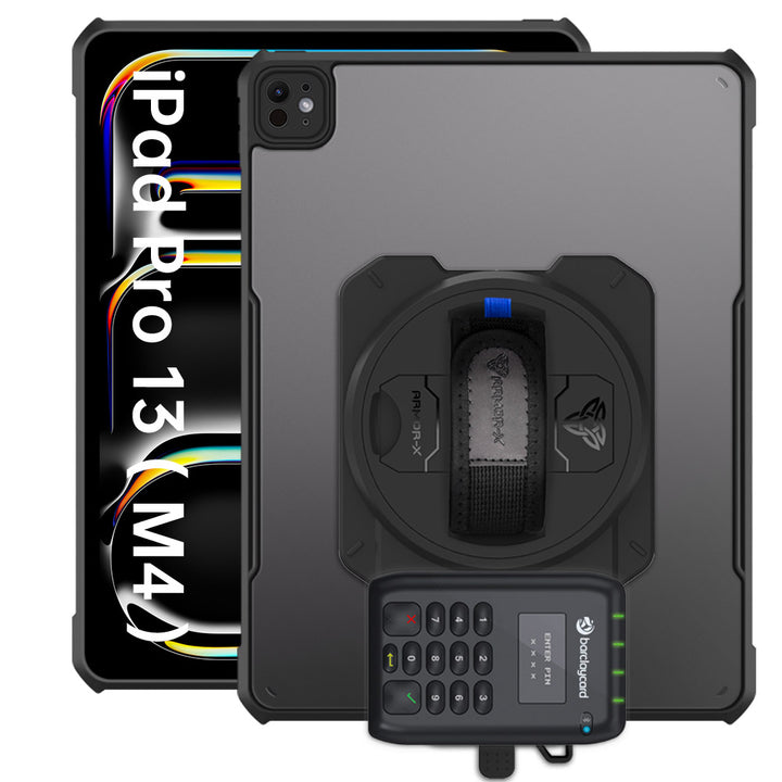 EX2-DAN-iPad-PR10 | iPad Pro 13 ( M4 ) | Ultra Slim 4 Corner Anti-Impact Tablet Case With Barclaycard Card Reader Holder Supports Apple Pencil Pro Wireless Charging