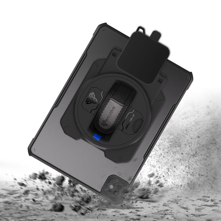 EX2-DAN-iPad-PR11 | iPad Pro 11 ( M4 ) | Ultra Slim 4 Corner Anti-Impact Tablet Case With Ingenico Moby 6500 Card Reader Holder Supports Apple Pencil Pro Wireless Charging