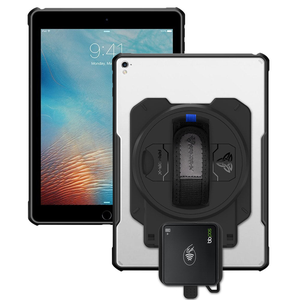 EX2-DAN-iPad-PR1 | iPad Air 2 | Ultra Slim 4 Corner Anti-Impact Tablet Case With BBPOS Chipper 3X Card Reader Holder