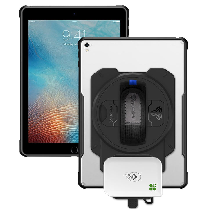 EX2-DAN-iPad-PR1 | iPad Air 2 | Ultra Slim 4 Corner Anti-Impact Tablet Case With Clover Go Card Reader Holder