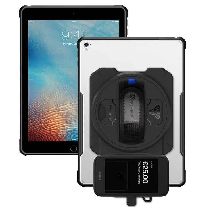 EX2-DAN-iPad-PR1 | iPad Air 2 | Ultra Slim 4 Corner Anti-Impact Tablet Case With Adyen AMS1 Card Reader Holder