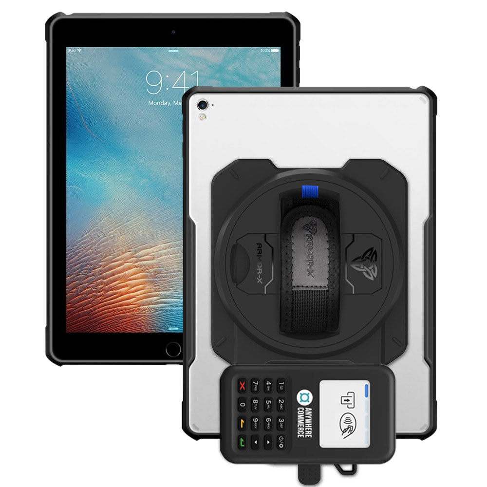 EX2-DAN-iPad-PR1 | iPad Pro 9.7 2016 | Ultra Slim 4 Corner Anti-Impact Tablet Case With AnywhereCommerce Nomad WP3 Credit Card Reader Holder