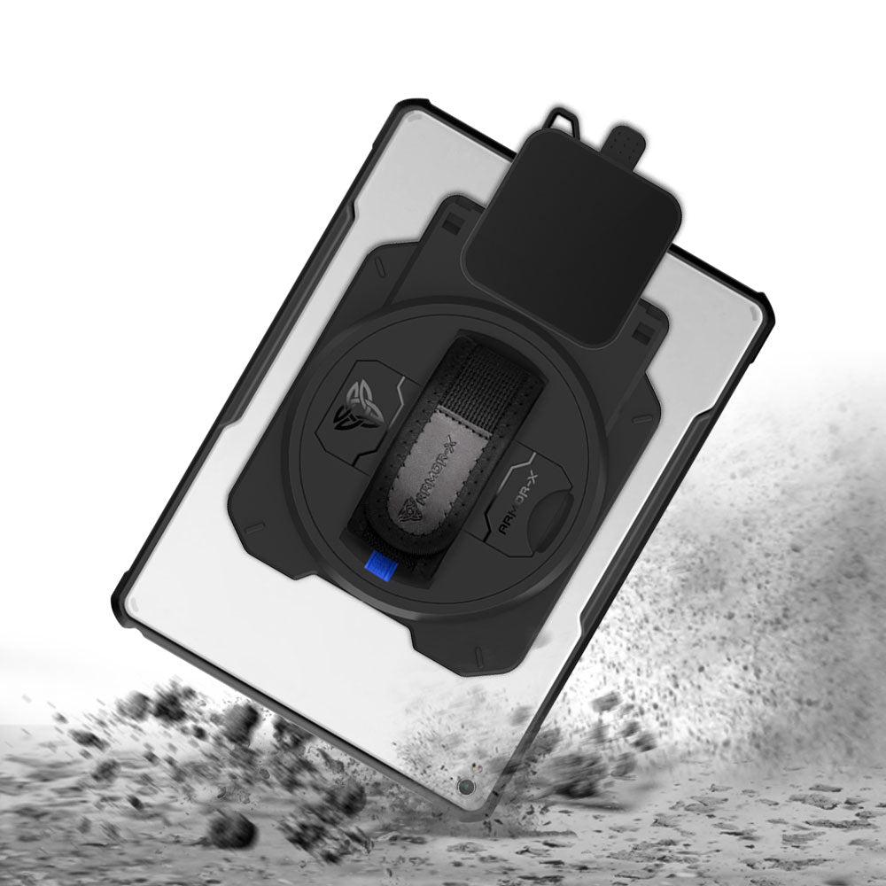 EX2-DAN-iPad-PR1 | iPad Air 2 | Ultra Slim 4 Corner Anti-Impact Tablet Case With Magtek DynaFlex II Go Card Reader Holder