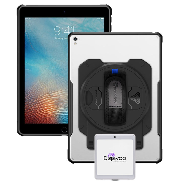 EX2-DAN-iPad-PR1 | iPad Pro 9.7 2016 | Ultra Slim 4 Corner Anti-Impact Tablet Case With dejavoo P12 mPOS PIN Pad Card Reader Holder