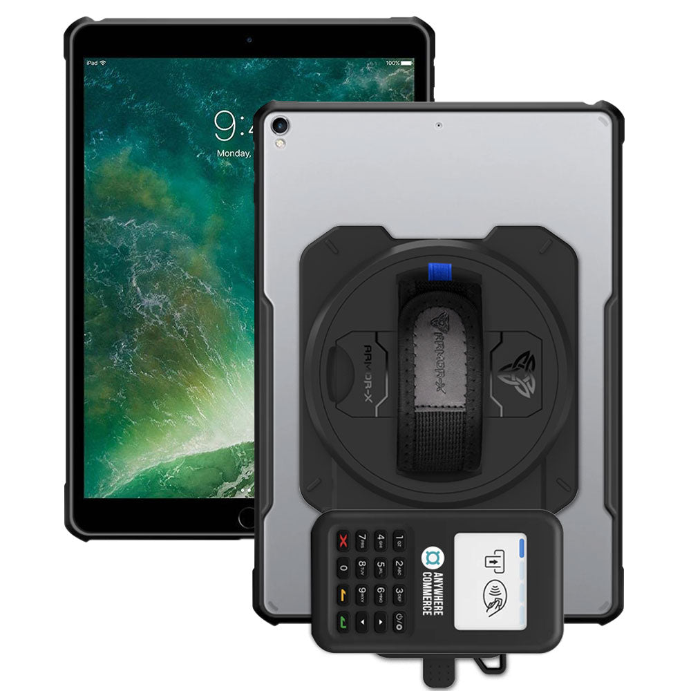 EX2-DAN-iPad-PR3 | iPad Pro 10.5 2017 | Ultra Slim 4 Corner Anti-Impact Tablet Case With AnywhereCommerce Nomad WP3 Credit Card Reader Holder