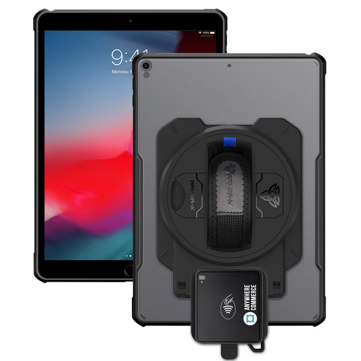 EX2-DAN-iPad-PR3 | iPad Air (3rd Gen.) 2019 | Ultra Slim 4 Corner Anti-Impact Tablet Case With AnywhereCommerce Walker C3X Credit Card Reader Holder