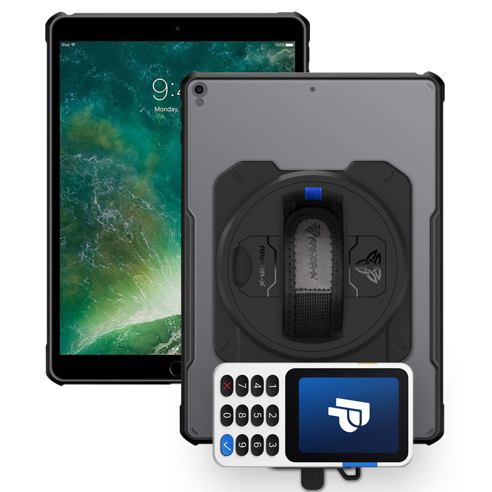 EX2-DAN-iPad-PR3 | iPad Pro 10.5 2017 | Ultra Slim 4 Corner Anti-Impact Tablet Case With PayPal Zettle Card Reader V3 Holder