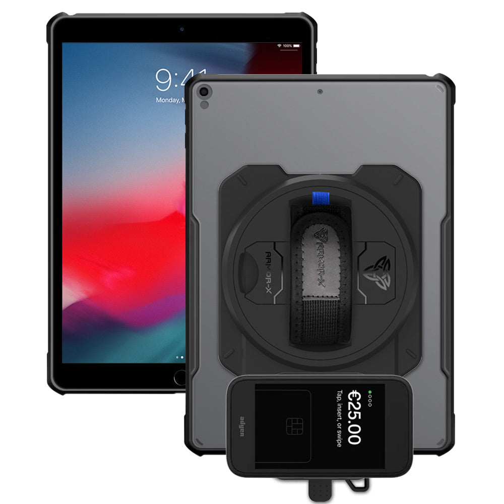 EX2-DAN-iPad-PR3 | iPad Pro 10.5 2017 | Ultra Slim 4 Corner Anti-Impact Tablet Case With Adyen AMS1 Card Reader Holder